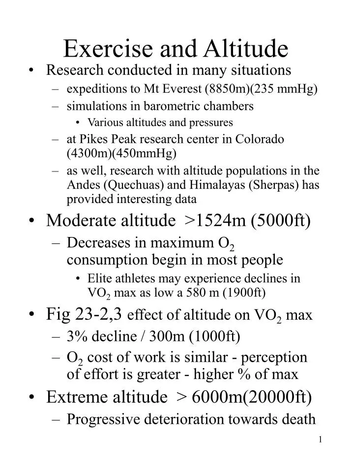 exercise and altitude