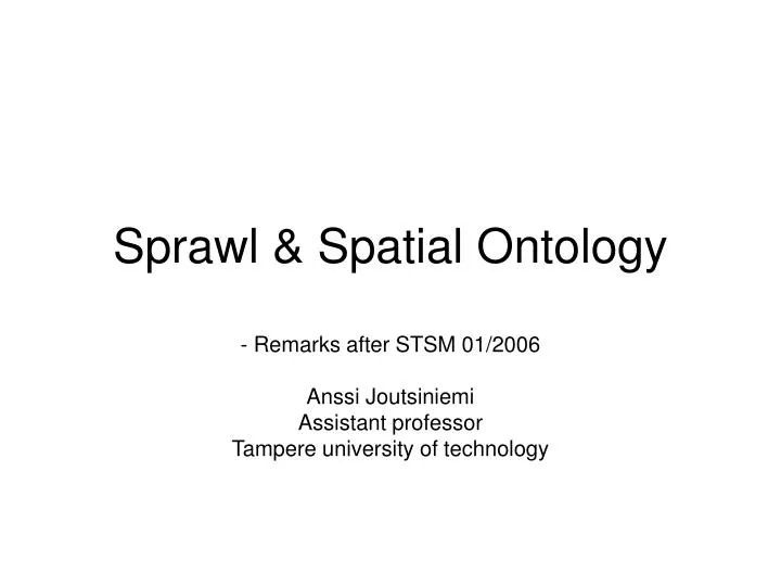 sprawl spatial ontology