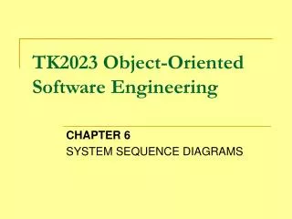 TK2023 Object-Oriented Software Engineering