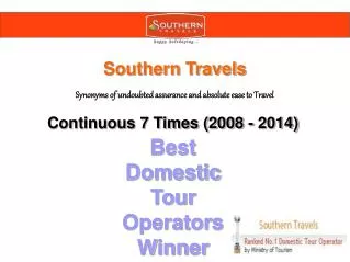 Best Tour Operator in India - Southern Travels