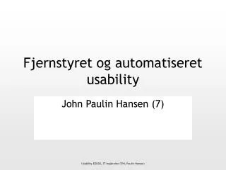 fjernstyret og automatiseret usability
