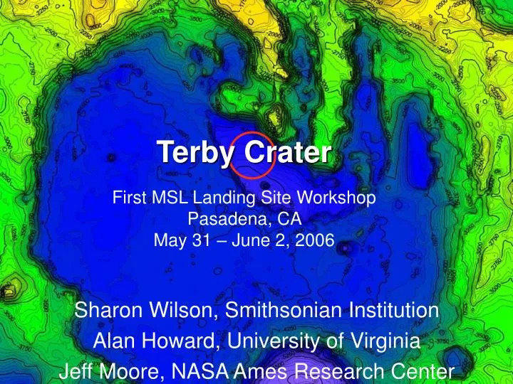 terby crater first msl landing site workshop pasadena ca may 31 june 2 2006