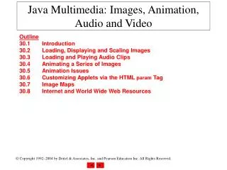 Java Multimedia: Images, Animation, Audio and Video