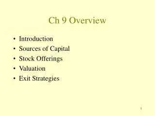 Ch 9 Overview