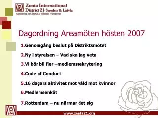 dagordning aream ten h sten 2007