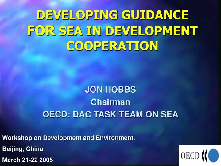 developing guidance for sea in development cooperation