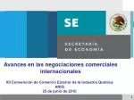 Avances en las negociaciones comerciales internacionales - slide 1