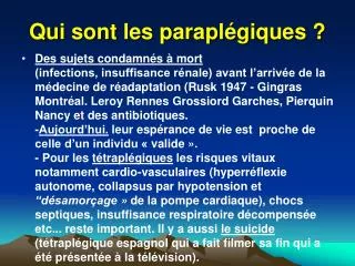 qui sont les parapl giques