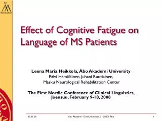 Effect of Cognitive Fatigue on Language of MS Patients