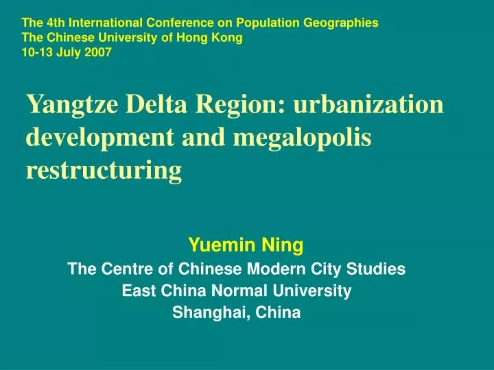 yangtze delta region urbanization development and megalopolis restructuring