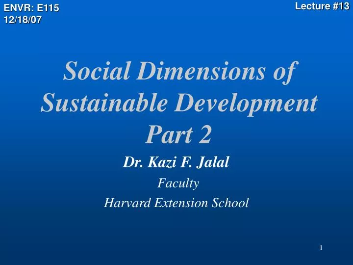 social dimensions of sustainable development part 2