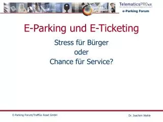 e parking und e ticketing