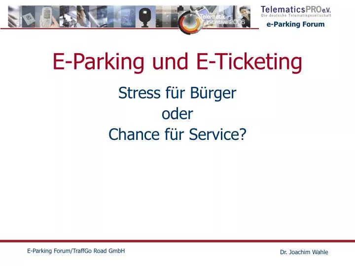e parking und e ticketing