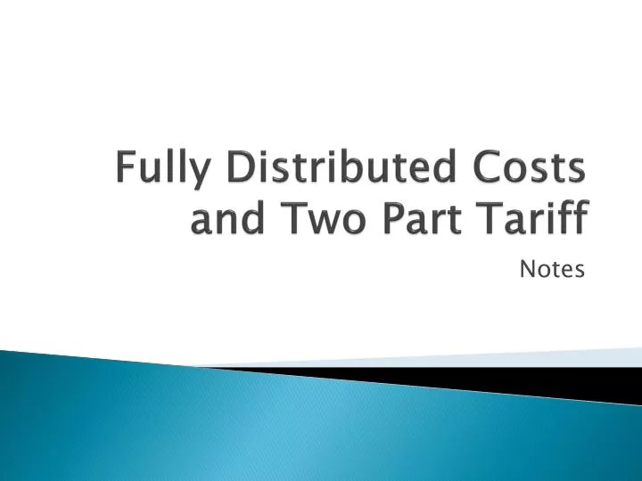 fully distributed costs and two part tariff