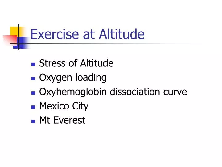 exercise at altitude