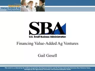 Financing Value-Added Ag Ventures Gail Gesell