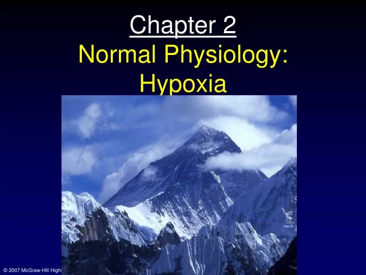 chapter 2 normal physiology hypoxia