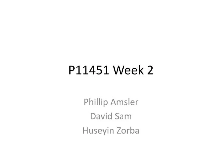 p11451 week 2