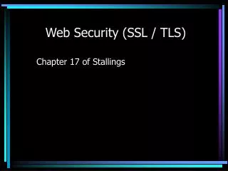 Web Security ( SSL / TLS )