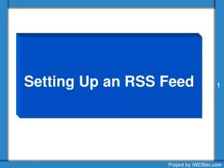 Setting Up an RSS Feed