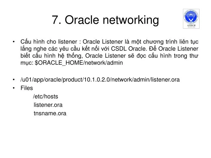 7 oracle networking