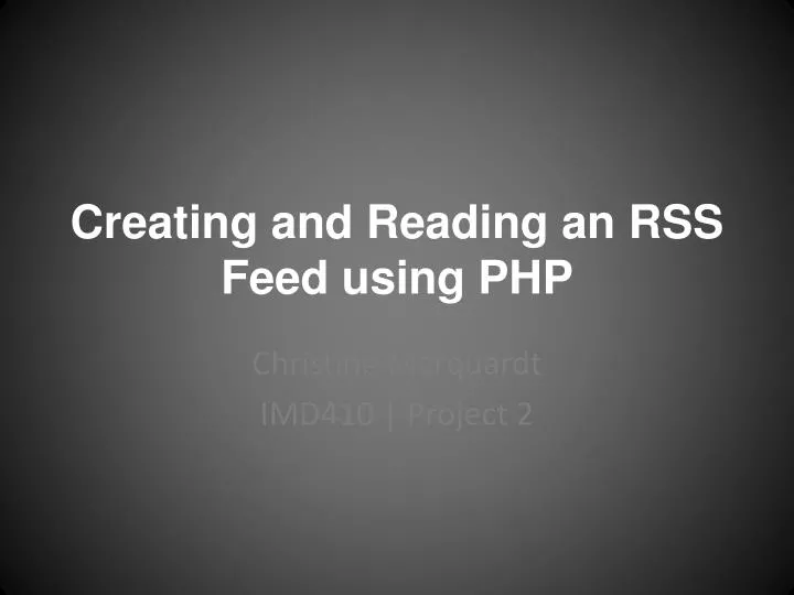 creating and reading an rss feed using php