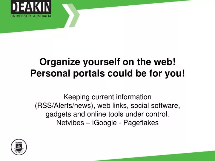 organize yourself on the web personal portals could be for you