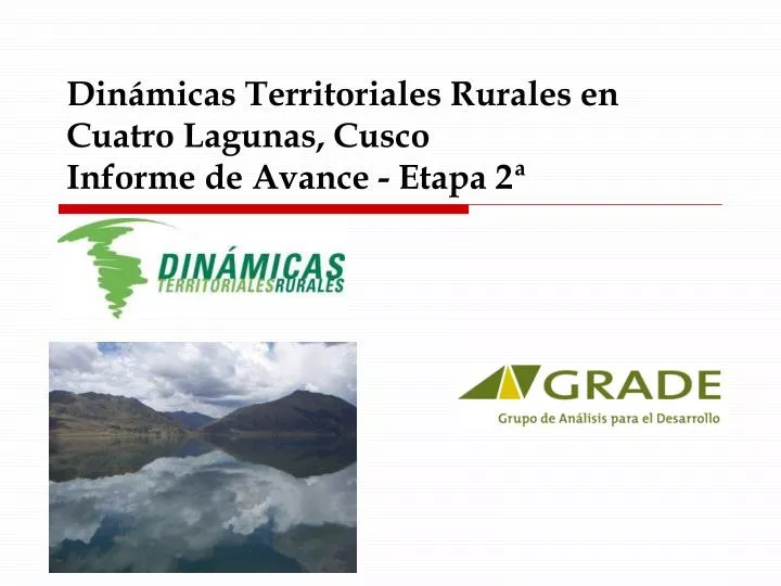 din micas territoriales rurales en cuatro lagunas cusco informe de avance etapa 2