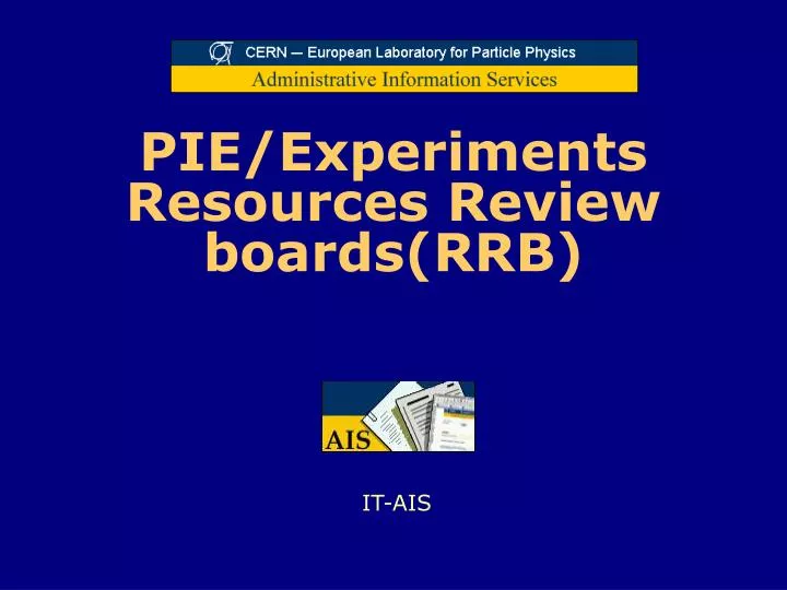pie experiments resources review boards rrb