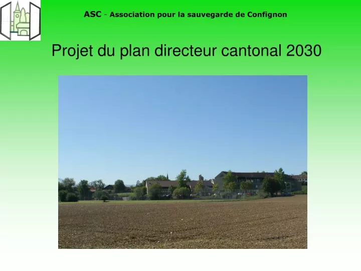 projet du plan directeur cantonal 2030