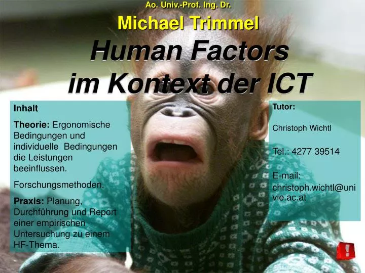 ao univ prof ing dr michael trimmel human factors im kontext der ict