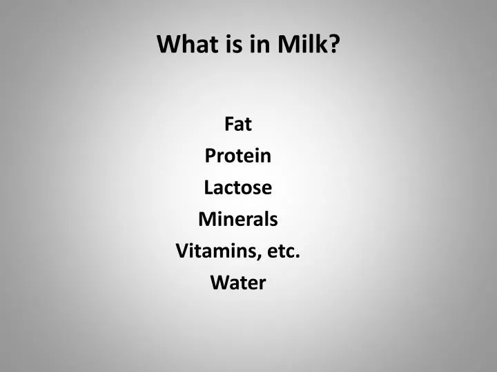 what is in milk