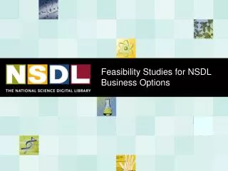 Feasibility Studies for NSDL Business Options