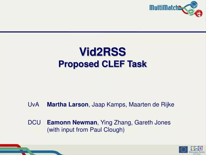 vid2rss proposed clef task