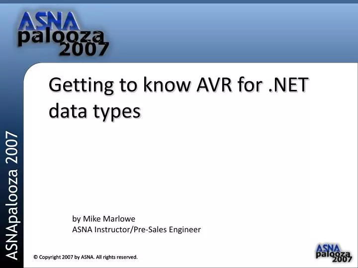 getting to know avr for net data types