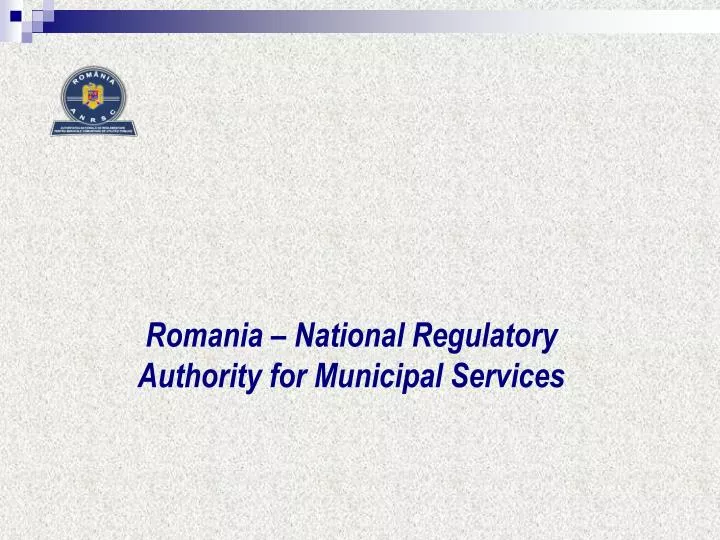 romania national regulatory authority for municipal services