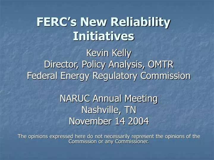 ferc s new reliability initiatives