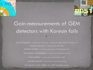 Gain measurements of GEM detectors with Korean foils