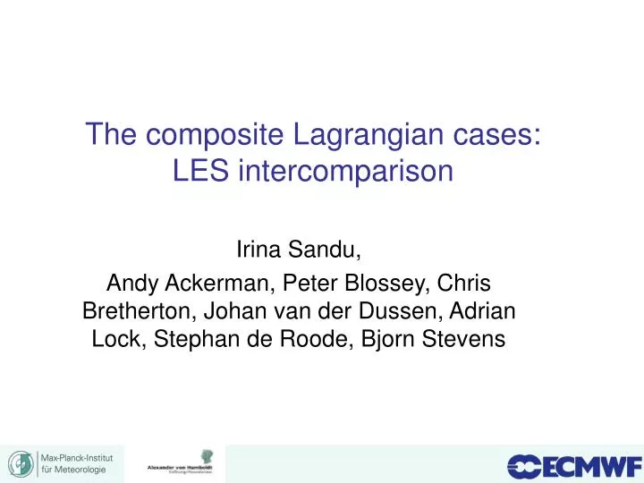 the composite lagrangian cases les intercomparison