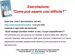 esercitazione come pu essere cos difficile