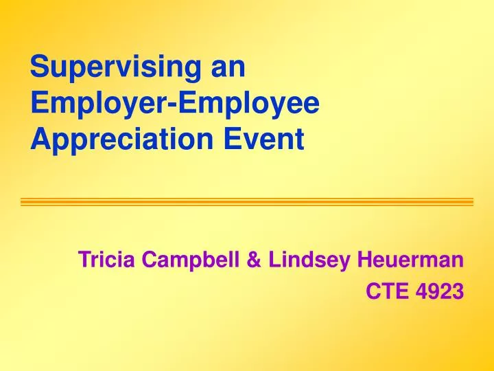 supervising an employer employee appreciation event