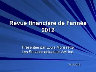 revue financi re de l ann e 2012