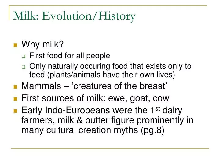 milk evolution history