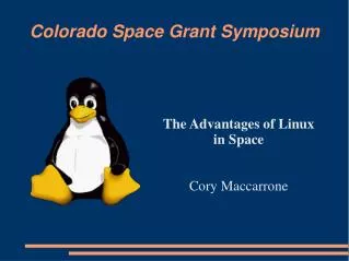 Colorado Space Grant Symposium