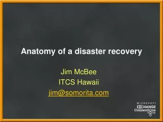 Anatomy of a disaster recovery