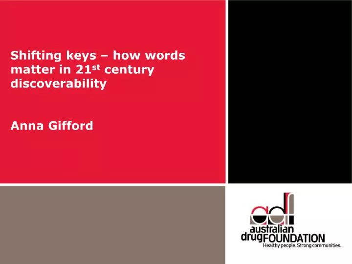 shifting keys how words matter in 21 st century discoverability anna gifford