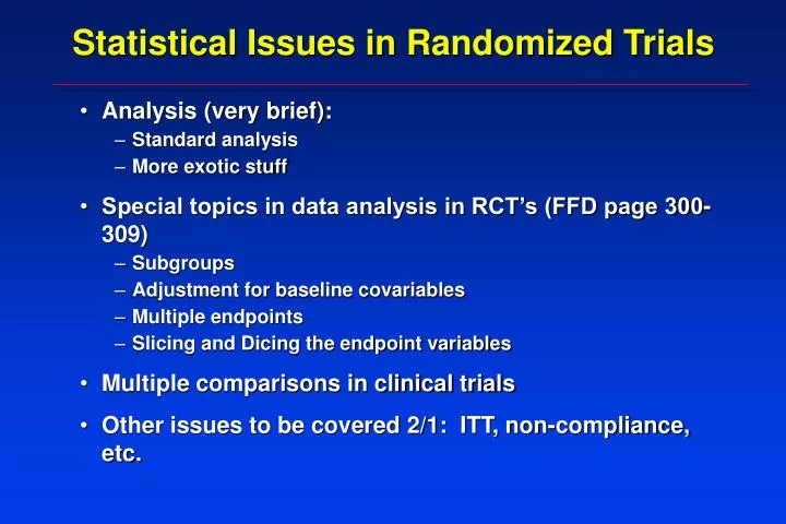 statistical issues in randomized trials