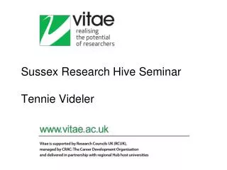 Sussex Research Hive Seminar Tennie Videler