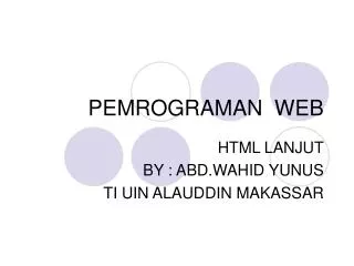 pemrograman web
