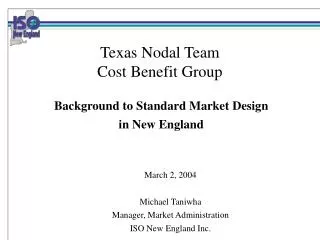 Texas Nodal Team Cost Benefit Group